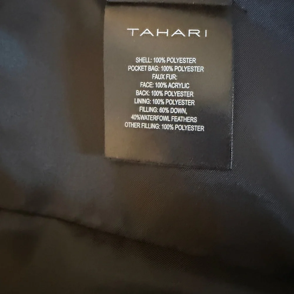 Tahari Black Down Puffer Coat with Removable Faux Fur Hood | Size M | Like New - Picture 8 of 16